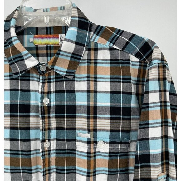SVLDR SALVADOR shirt long sleeve button up cotton plaid casual LARGE - Picture 1 of 6